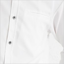EP-7619 チトセ(アルベ) ボタンダウンシャツ/七分袖(男女兼用) スタイリッシュな黒ボタン