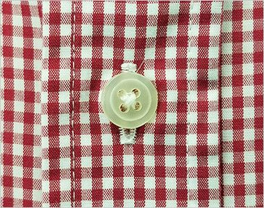 EP-7818 チトセ(アルベ) ボタンダウンシャツ/七分袖(男女兼用)ギンガムチェック ボタン部分