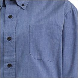 EP-7916 チトセ(アルベ) ボタンダウンシャツ/七分袖(男女兼用) 左胸ポケット付き