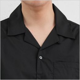 EP-8602 チトセ(アルベ) ストレッチシャツ 開襟/半袖(男女兼用) カジュアルな開襟タイプ。第一ボタンを締めることもできます