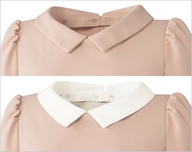 Unite FR0001 フォロレゾン ワンピース/六分袖[女性用] 付け襟2色。同色襟に付け替えても襟なしでも着こなせます。