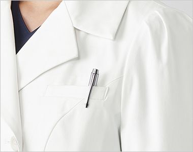 Unite FR0011 フォロレゾン ドクターコート[女性用] 左胸ポケットはペン差しやネームタグにも