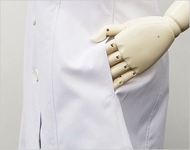 MZ-0057 ミズノ(mizuno) 七分袖 レディースドクターコート・シングル(女性用) ポケット付き