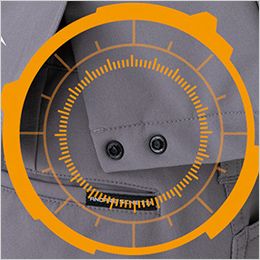 コーコス A-7160 [通年]アンドレスケッティ ストレッチ ブルゾン[男女兼用] サイドベンツアジャスター。
腰帯を無くし、裾部分にアジャスターボタンを施すことでお腹のふくらみでフロントが閉まらない場合でも、ボタンを外せば腹回りに余裕ができ、閉めやすくなります。