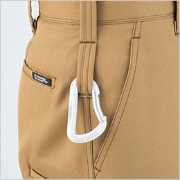 コーコス A-8174 [通年]アンドレスケッティ ワンタック スラックス（脇ゴム）[男女兼用] 両脇カラビナループ付（カラビナはイメージです）