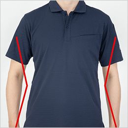 コーコス AE-1727 [春夏用]ニオイクリア エコ制電鬼鹿の子半袖ポロシャツ Xラインシルエット(SS～LLまで)
くびれを入れボディラインをスッキリ見せるXラインシルエット。