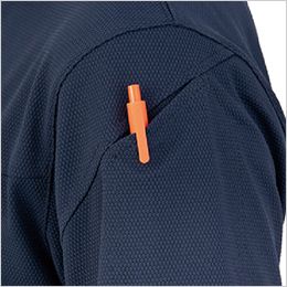 コーコス AE-1728 [春夏用]ニオイクリア エコ制電鬼鹿の子長袖ポロシャツ[男女兼用] 左袖ペン差し
