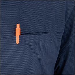 コーコス AE-1728 [春夏用]ニオイクリア エコ制電鬼鹿の子長袖ポロシャツ[男女兼用] 左胸スリットインポケット
