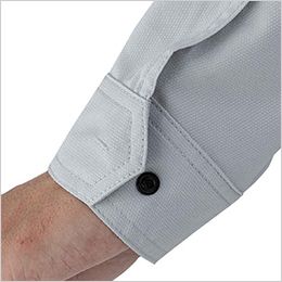 コーコス AE-4058 [春夏用]エコ・ストレッチ 長袖シャツ[男女兼用] 袖口隠しドットボタン
