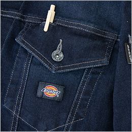 コーコス D-686 [通年]Dickies ストレッチシルキーデニム つなぎ[男女兼用] ペン差し付ポケット