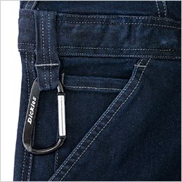 コーコス D-686 [通年]Dickies ストレッチシルキーデニム つなぎ[男女兼用] コインポケット・カラビナループ(カラビナはイメージです)