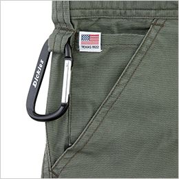 [廃番・返品交換不可]コーコス D-736 [通年]Dickies ストレッチオックス つなぎ[男女兼用] コインポケット・アメリカンネーム付き・カラビナループ付き(カラビナはイメージです)