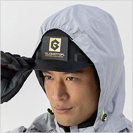 コーコス G-4030 [春夏用]ボルトクール 日傘遮熱 半袖ブルゾン(ペルチェ ネックホルダー付)[男女兼用] ヘルメット対応フード