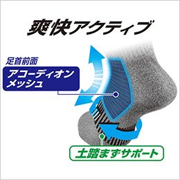 コーコス G-9237 [通年]ニオイクリア スニーカー先丸2P 足首前面アコーディオンメッシュ・土踏まずサポート