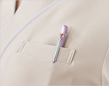 3022SC FOLK [通年]ナースワンピース[五分袖][女性用] ペンを差したり名札を付けられる左胸ポケット