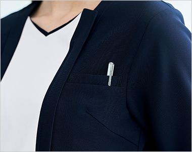 7087SC Folk レディスジップスクラブ[女性用] ペンを挿したり名札を付けられる左胸ポケット