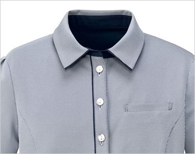 nuovo FB71412 ポロシャツ [ニット/消臭] リボンが取り外し可能。首元がスッキリ見えるスキッパーデザインになっています
