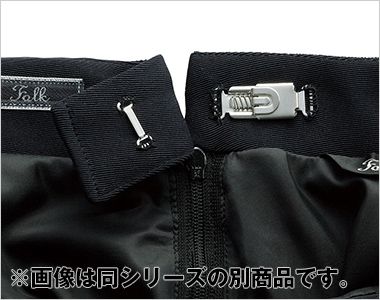 FS45918 nuovo(ヌーヴォ) 脇ゴムAラインスカート(9号 54cm丈)[ストレッチ] ウエスト調整ができる「らくらく感」仕様
