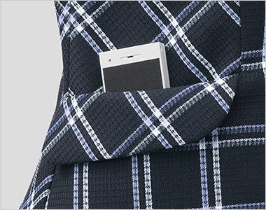 FV35910 nuovo(ヌーヴォ)ベスト チェーンハウンドトゥース チェック 深めの両脇ダブルポケット