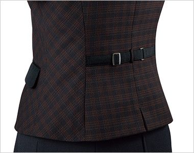 FV36318 nuovo(ヌーヴォ) ベスト レディチェック くびれ感を強調する約3cmウエストラインをシェイプできる背面ベルト付き