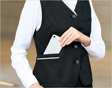 nuovo(ヌーヴォ) FV36485 [春夏用]ベスト[ニット/ツイード風] スマホが収まる大きめポケット