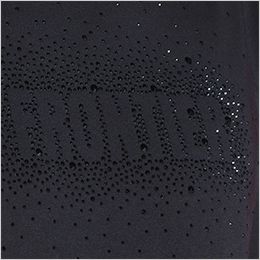 接触冷感ダブルフェイスCVC半袖クルーネックシャツ リッチ感が漂うラインストーンプリント