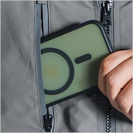 アイズフロンティア 10225 [春夏用]フルハーネス対応・ユーロテイストA.S.半袖ジャケット[男性用] スマホが入る縦ファスナー付き胸ポケット