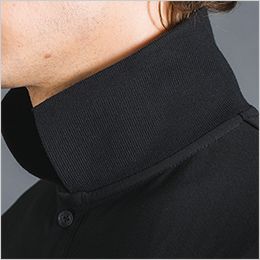 ダブルフェイスストレッチ半袖ポロシャツ 衿部分は高品質なリブ素材を採用