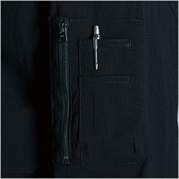 コットンナイロンストレッチ ワークジャケット シンプルな左袖ワイドペンポケット
