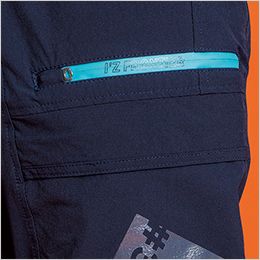 エアーダクトADストレッチジョガーパンツ 左側ファスナー付きダブルカーゴポケット