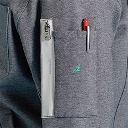 アイズフロンティア 5340J [秋冬用]ヘビージャージーワークジャケット[男性用] 横から小物が入る左袖ペンポケット