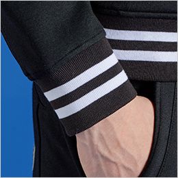 アイズフロンティア 5910S [秋冬用]ヘビージャージーワークジャケット[男性用] 生産数量限定品 スタジャンスタイルを表現するライン入りフライスリブ