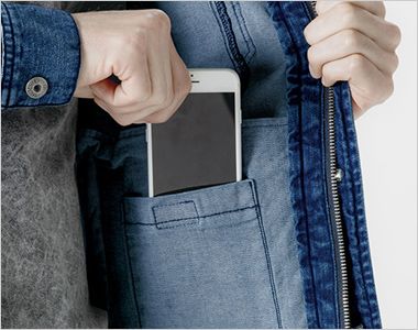 7340 アイズフロンティア ストレッチ3Dワークジャケット スマホが入る内ポケット
