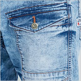 接触冷感ストレッチデニムカーゴパンツ 左側大型カーゴポケット