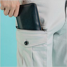 アイズフロンティア 7852 [秋冬用]3Dストレッチコットンカーゴパンツ[男性用] 長財布が入る2重構造の右側カーゴポケット