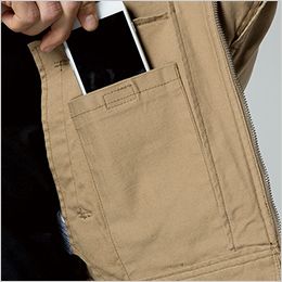7908 アイズフロンティア ストレッチツイル3Dワークジャケット スマホが収納できるポケット