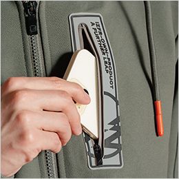 アイズフロンティア 8930 [秋冬用]P.D.ストレッチスウェットフルジップフーディー[男性用] スマホが入る左胸縦ポケット