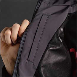 アイズフロンティア 9568 [秋冬用]保温防寒・アルミストレッチジャケットパーカー[男性用] 右胸内ポケット