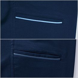 自重堂 15101 [春夏用]エコ製品制電ストレッチノータックパンツ[男性用] カラー反射パイピング(上：反射時、下：通常時)
