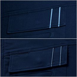 自重堂 15110 [春夏用]エコ製品制電ストレッチ半袖ジャンパー[男女兼用] カラー反射パイピング(上：反射時、下：通常時)
