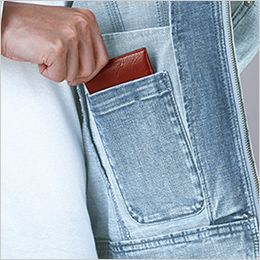 自重堂Jawin 53000[秋冬用]コーデュラ(R)ストレッチ デニムジャンパー[男女兼用] 内ポケット