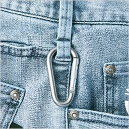 自重堂Jawin 53002[秋冬用]コーデュラ(R)ストレッチ デニムノータックカーゴパンツ[男女兼用] カラビナループ