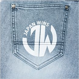 自重堂Jawin 53002[秋冬用]コーデュラ(R)ストレッチ デニムノータックカーゴパンツ[男女兼用] 左ビスポケット(プリントあり)

