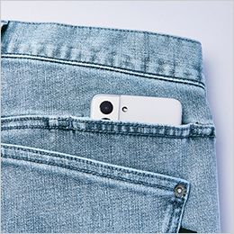 自重堂Jawin 53002[秋冬用]コーデュラ(R)ストレッチ デニムノータックカーゴパンツ[男女兼用] マルチポケット