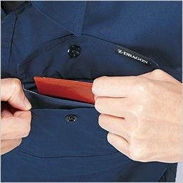 自重堂 77304 [春夏用]Z-DRAGON エコ製品制電ストレッチ長袖シャツ[男女兼用] 左胸二重ポケット
