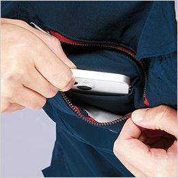 エコストレッチ長袖シャツ 携帯電話収納ポケット