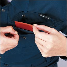 エコストレッチ長袖シャツ 左胸二重ポケット