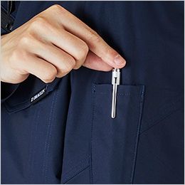 製品制電ストレッチ長袖ジャンパー 左袖ペン差し