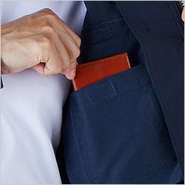 製品制電ストレッチ長袖ジャンパー 内ポケット