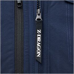 製品制電ストレッチ長袖ジャンパー ロゴ入り引手